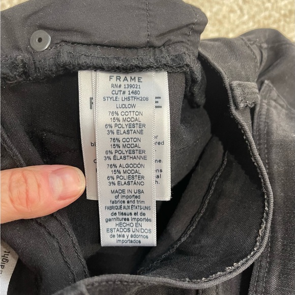 FRAME Le High Straight Feather-Cuff Jeans in Ludlow. - Picture 10 of 12